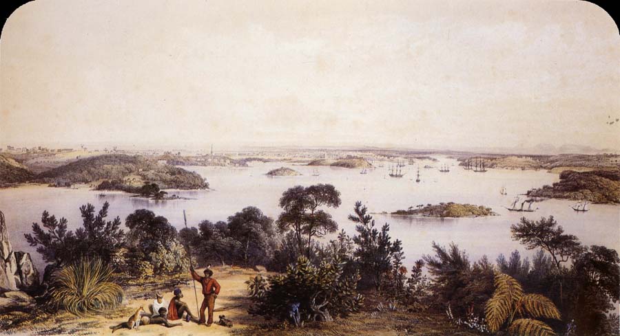 George French Angas The City and Harbour of Sydney